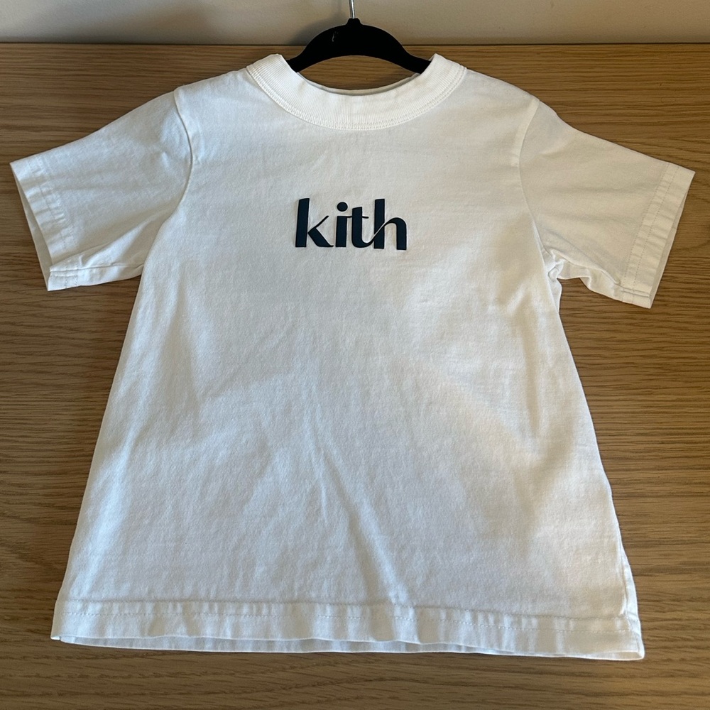Kith Kids White T-Shirt with Blue Logo